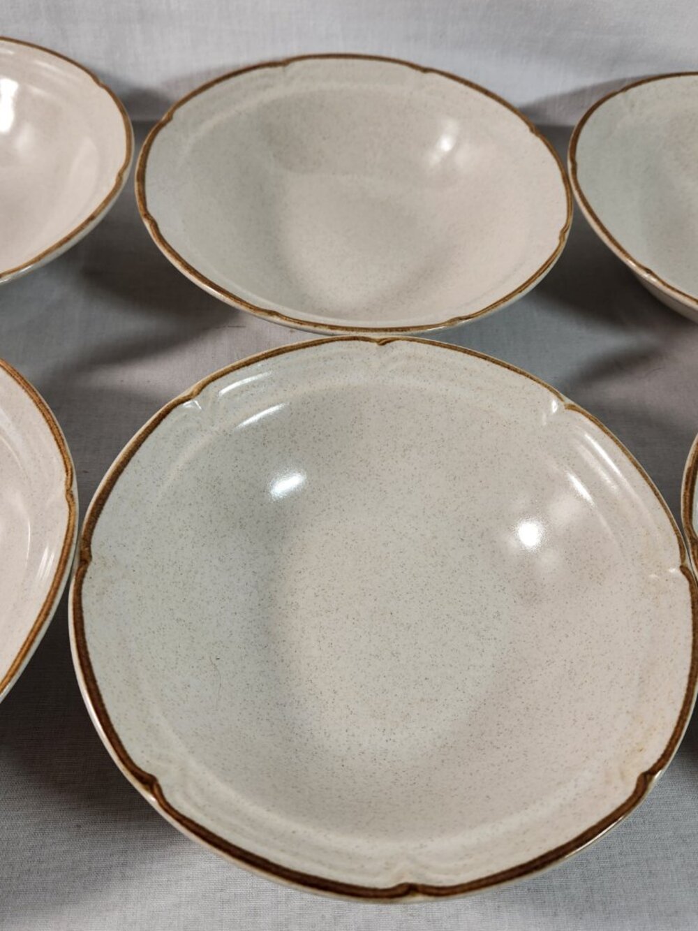 Baroque Hearthside Stoneware Japan 6.5 Inch Cereal Salad Bowls 6 Piece Set Vtg - Picture 5 of 11
